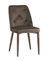 Стул Эмма велюр коричневый ножки дерево. Фото №1