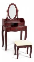 Туалетный столик с пуфом NY-V3024 cherry (вишня). Фото №1