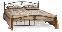 Кровать РУМБА (AT-203)/ RUMBA дерево гевея/металл, 160*200 см (Queen bed), красный дуб/черный фото Кровать РУМБА (AT-203)/ RUMBA дерево гевея/металл, 160*200 см (Queen bed), красный дуб/черный. Фото №1
