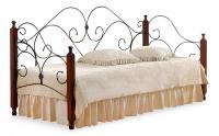 Кровать SONATA дерево гевея/металл, 90*200 см (Day bed), красный дуб/черный. Фото №1