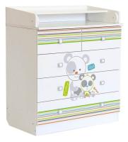 Комод пеленальный Polini kids Simple 1780 Панды, белый