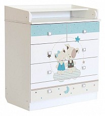 Комод пеленальный Polini kids Simple 1780 Лучшие друзья, белый. Фото