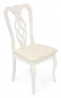 Стул - Афродита/ Aphrodite Цвет: Ivory white. Цвет обивки: кремовая с рисунком (3321) (поставляется только по 2 шт) фото Стул - Афродита/ Aphrodite Цвет: Ivory white. Цвет обивки: кремовая с рисунком (3321) (поставляется только по 2 шт). Фото №1