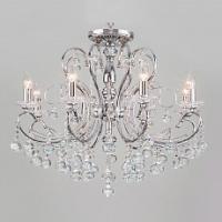 Подвесная люстра Eurosvet Collana 10096/8 хром/прозрачный хрусталь Strotskis. Фото №1