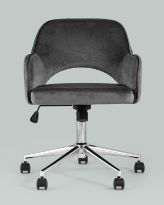 Кресло компьютерное Кларк велюр серый фото Кресло компьютерное Кларк велюр серый. Фото №5