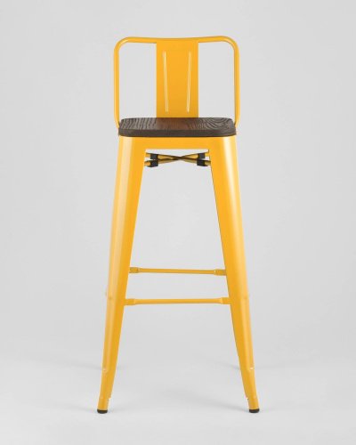 Стул барный TOLIX WOOD со спинкой желтый. Фото №4