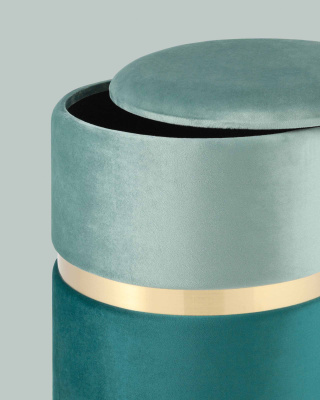 Пуф Кэрри с ящиком велюр бирюзовый. Фото №5