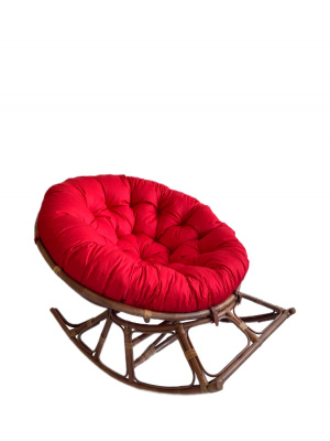 Кресло Папасан-качалка 23/01D с красной подушкой. Фото №2