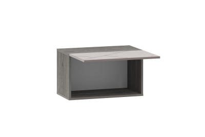 Шкаф навесной Summit НМ 014.21-02 (открывание вверх) , Софт Графит, Ясень Анкор темный. Фото