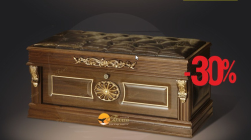 Банкетка-обувница с дверкой с декорами Б5.6-3. Фото №1