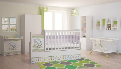 Комод пеленальный Polini Kids Simple 1580, белый. Фото