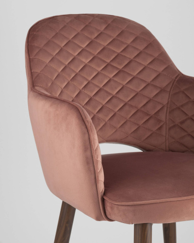 Стул Венера диамант велюр пыльно-розовый. Фото №8