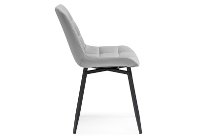 Стул на металлокаркасе Челси крутящийся велюр светло-серый / черный. Фото №5