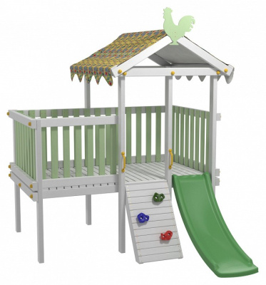 Комплекс игровой ДК7Б, бирюзовый, серый. Фото