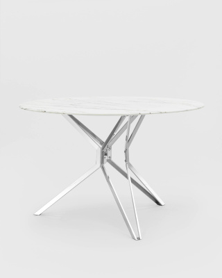 Стол обеденный Балтимор D120 белый стеклянный. Фото №4