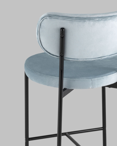 Стул полубарный Барбара велюр серо-голубой. Фото №8