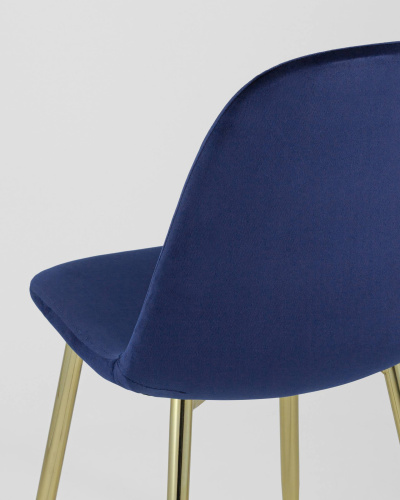 Стул Валенсия велюр синий золотые ножки. Фото №8