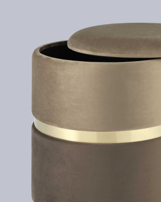 Пуф Кэрри с ящиком велюр коричневый. Фото