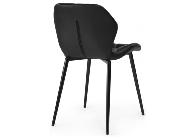 Стул Вальд экокожа черный / черный глянец. Фото