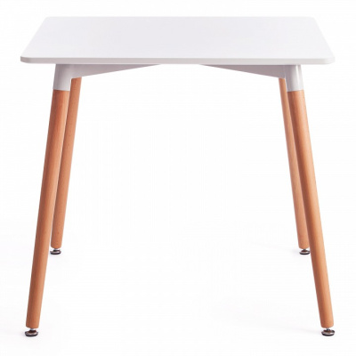 Стол JOHN (mod. T1003) МДФ/дерево, 80 х 80 х 75 см , White (Белый) / Natural (натуральный) фото Стол JOHN (mod. T1003) МДФ/дерево, 80 х 80 х 75 см , White (Белый) / Natural (натуральный). Фото №2