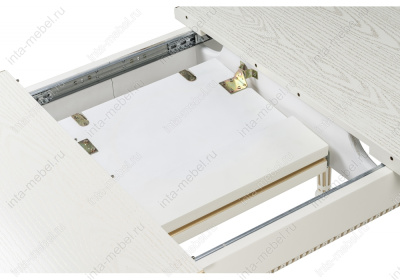 Стол деревянный Леджер слоновая кость / патина золото. Фото