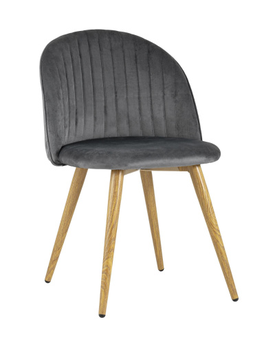 Стул Лион Страйпс велюр серый. Фото №1