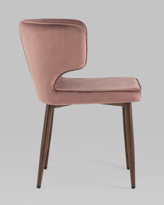 Стул Матео велюр пыльно-розовый ножки дерево. Фото