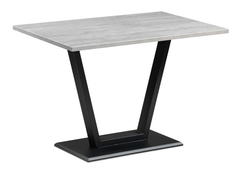 Стол деревянный Мичиган Лофт 110х70 25 мм бетон / черный матовый. Фото №1