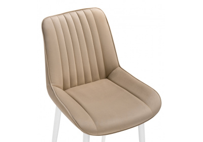 Стул Седа велюр бежевый / белый. Фото