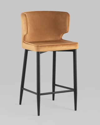 Стул полубарный Матео велюр терракотовый. Фото
