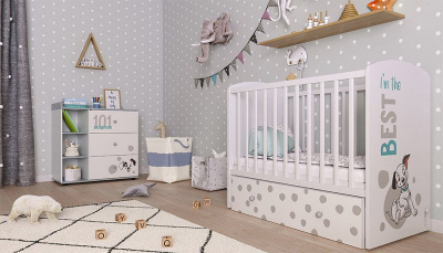 Комод Polini Kids Disney Baby 5090, белый. Фото