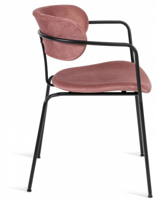 Кресло VAN HALLEN (mod. 2433S) ткань/металл, 54,5х53,5/76 см, высота до сиденья 46 см, коралловый/черный (поставляется по 2 шт). Фото