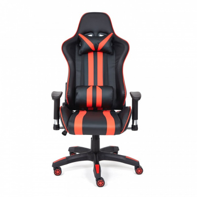 Кресло iCar, кож/зам, черный/красный (id: ). Фото