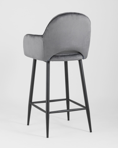 Стул полубарный Венера диамант велюр серый. Фото №7