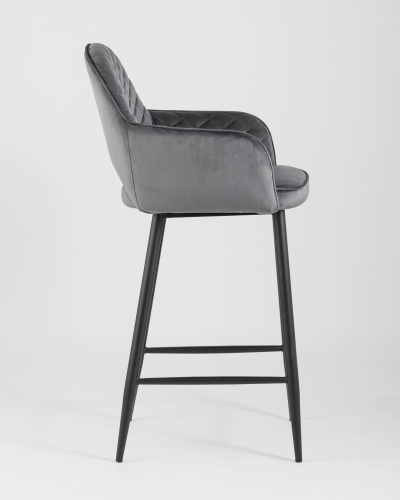 Стул полубарный Венера диамант велюр серый. Фото №4