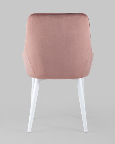 Стул Диана велюр пыльно-розовый ножки белые. Фото №6