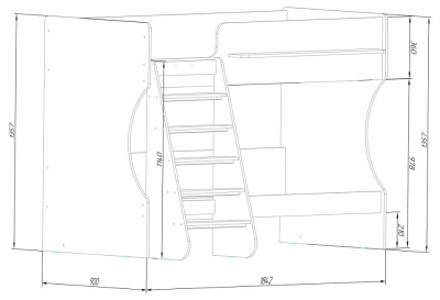 Кровать двухъярусная Р438 Капризун 3, древесина коричневая светлая дуб. Фото №5