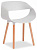 Стул  QXX  (mod. C1058) пластик/дерево, 54 х 56 х 78 см, белый 018 /натуральный  (поставляется по 4 шт)