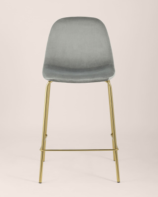 Стул полубарный Валенсия велюр серый золотые ножки. Фото №5