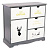Комод с четырьмя ящиками и дверцей Серый / Ящики, дверца - белый