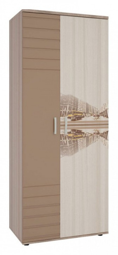 Манхэттен Шкаф 2-створчатый Ясень шимо т. /Ясень шимо с. /Капучино. Фото №1