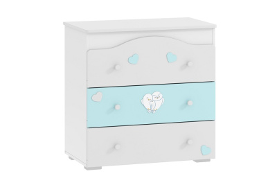 КомодЛилу Птички НМ 041.02 + НМ 041.02-01 Надстройка для пеленания, Белый/Голубой (эмаль), Белый Скандинавский фото КомодЛилу Птички НМ 041.02 + НМ 041.02-01 Надстройка для пеленания, Белый/Голубой (эмаль), Белый Скандинавский. Фото №2