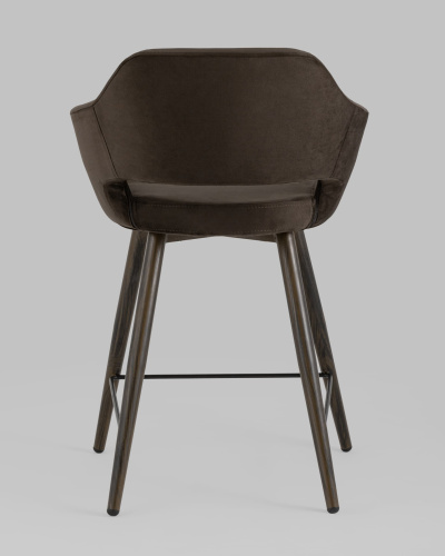 Стул полубарный Саймон велюр тёмно-коричневый. Фото №6