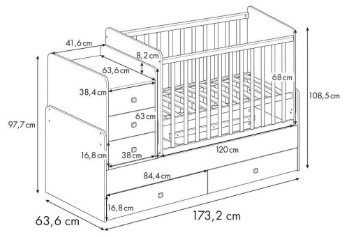 Кровать-трансформер Polini Kids Simple, белый. Фото №7