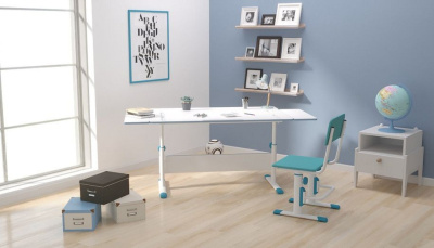Стол учебный Polini Kids City D2, белый. Фото