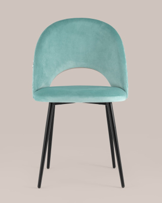 Стул Меган велюр с ромбами пыльно-голубой фото Стул Меган велюр с ромбами пыльно-голубой. Фото №5