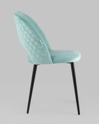 Стул Меган велюр с ромбами пыльно-голубой фото Стул Меган велюр с ромбами пыльно-голубой. Фото №4