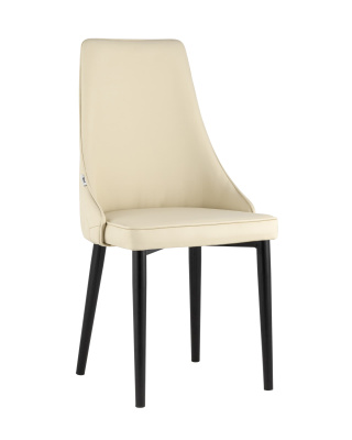 Стул Луис экокожа кремовый черные ножки. Фото
