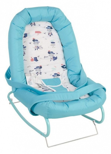 Шезлонг детский Polini kids Коты, голубой. Фото №6