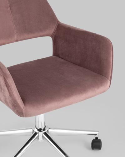 Кресло офисное Ross велюр розовый. Фото №9